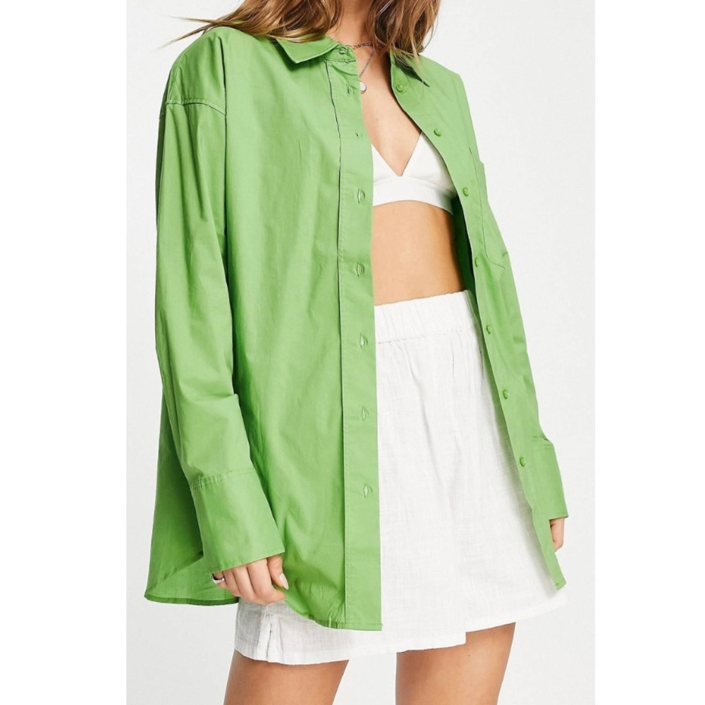Mango Women’s Green Botton Down Shirt (Size: S)